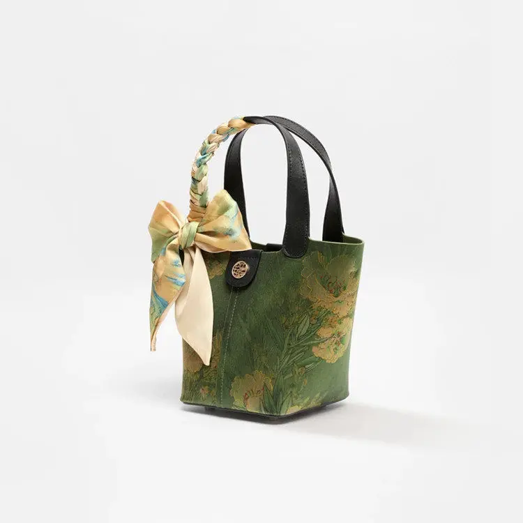 Green Mulberry Silk Mini Tote - Item TX-8