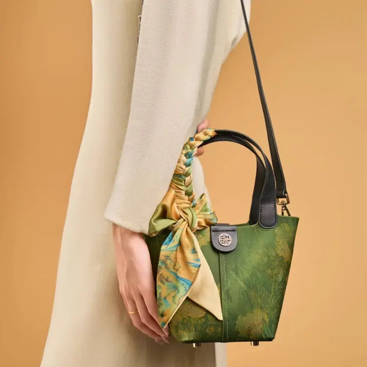 Green Mulberry Silk Mini Tote - Item TX-8 view 3