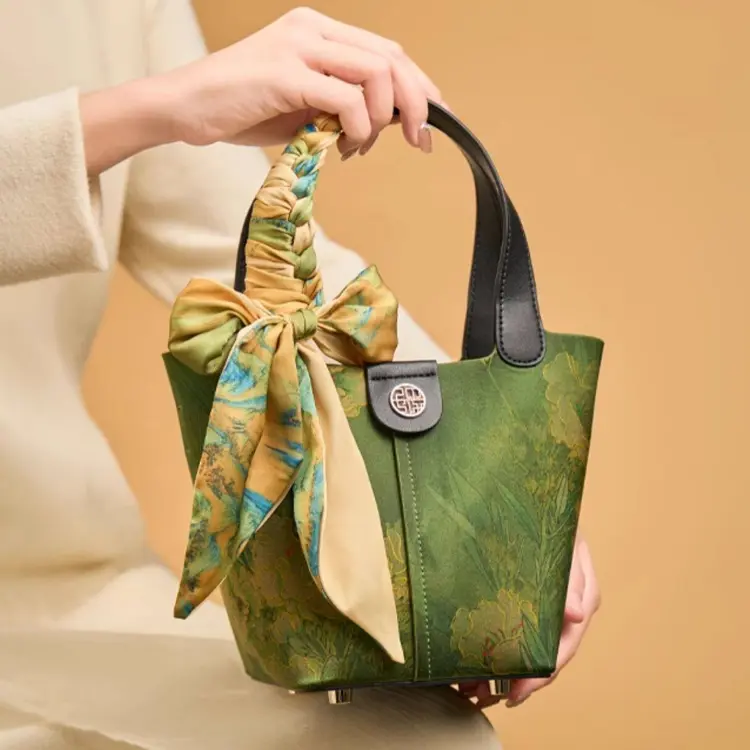Green Mulberry Silk Mini Tote - Item TX-8 view 4